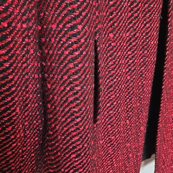 Doncaster Ladies Red And Black Wool Blend Tweed Mid Length Jacket Size 10 - Picture 3 of 11